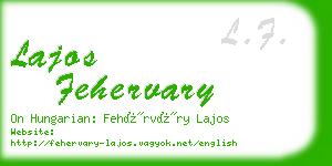 lajos fehervary business card